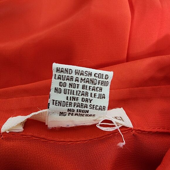 Sans Souci Womens Tank Top Blouse Size Small Sheer Button Up Sleeveless Hi Low - Picture 8 of 8